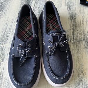 Sperry Womens Navy Canvas 2-Eye Boat Shoes